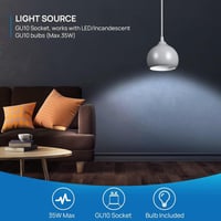 Linkind modern fehér függőlámpa szett, 2 db GU10 foglalattal, matt fém árnyékolóval 5