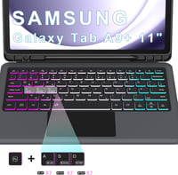 Samsung Galaxy Tab A9+ tok QWERTZ billentyűzettel - 7 színű háttérvilágítás, trackpad, állvány (11") 8