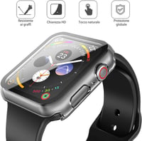 Apple Watch 40mm Védőtok + Edzett Üveg Fólia, Ultravékony Átlátszó (2db) 2