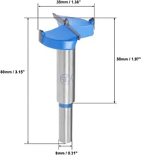 Wolfcraft 35mm-es Karbid Forstner Fúrószár 8mm-es Szárral 3
