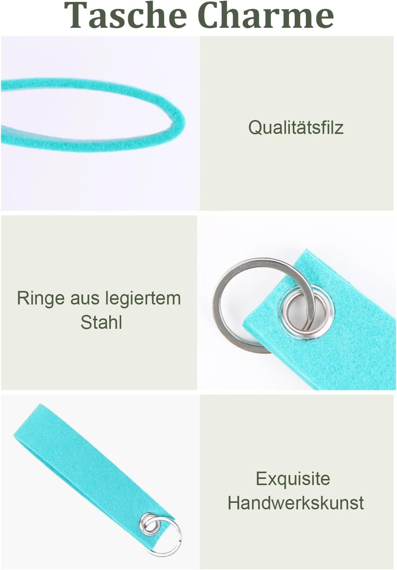 Set de 20 brelocuri colorate din pâslă PANGTON VILLA, pentru decorațiuni DIY