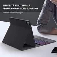 Earto iPad Pro 12.9 háttérvilágítós billentyűzet tok, trackpaddal, 3 zónás 8