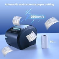 vretti 80mm Hőpapíros Blokknyomtató - USB/LAN Csatlakozás, 260mm/s Nyomtatási Sebesség, ESC/POS Támogatás, POS Rendszerekhez, Üzletekhez, Ét 7