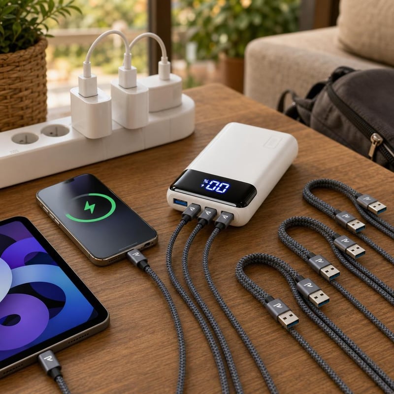 Balík Rýchlonabíjanie: 3x USB-C kábel + 20W nabíjačka + 2x Lightning kábel + 20000 mAh powerbank