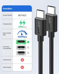 gyorstöltő: 2db 30cm-es fekete USB-C kábel 2