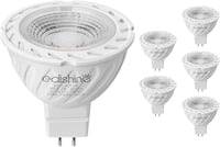 EDISHINE GU5.3 LED Spotlámpa, 12V MR16, 5W (50W helyett), 2700K Meleg Fehér, 400 Lumen, 38° Szórási Szög, Energiatakarékos, 6 darabos csomag 1