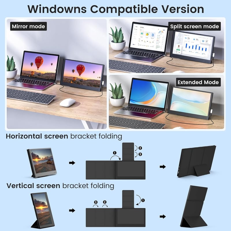 Hordozható SMISEACOW 11,6" HD IPS monitor laptophoz, telefonhoz, konzolhoz