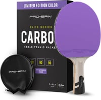 PRO SPIN Karbon Pingpong Ütő - Professzionális Lila Limitált Kiadás, 2.0 mm Szivacs, Kiváló Pörgetés és Pontosság, Védőtokkal, Középhaladó J - 1 Pack | Purple 1
