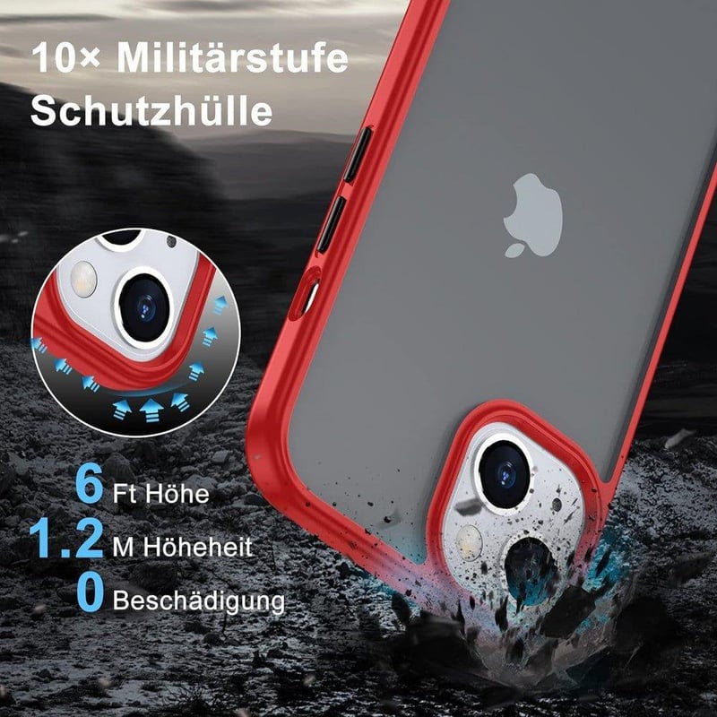 iPhone 13 Piros-Áttetsző Ütésálló Szilikon Védőtok