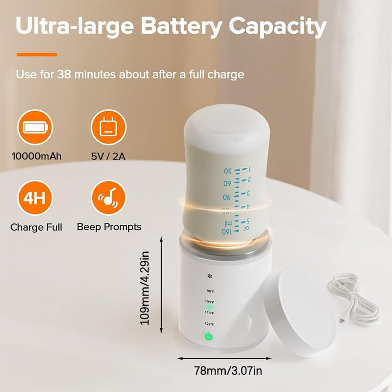 Mineup Hordozható Cumisüveg-melegítő USB-vel, 6 Adapterrel - Utazáshoz