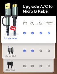 Samsung Galaxy kompatibilis AINOPE Micro USB 3.0 merevlemez-kábel 0,5m, USB-C és A csatlakozóval 3