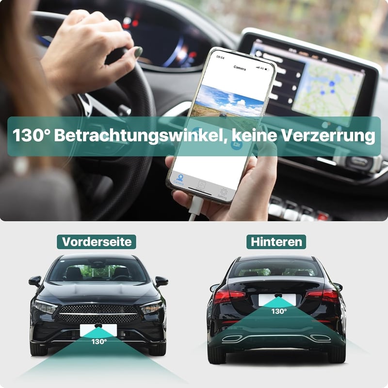 GREENAUTO 5G WiFi HD Tolatókamera 170° Látószöggel iPhone és Android Készülékekhez