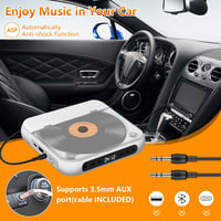 KOVCDVI Hordozható CD lejátszó Bluetooth-szal, nagy akkuval és LCD kijelzővel 5