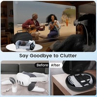 FDOUIGE Kemény Hordtáska Apple Vision Pro VR Szemüveghez - Vízálló, Ütésálló Védőtok Kiegészítőknek, Kézi Fogantyúval, Fekete 6