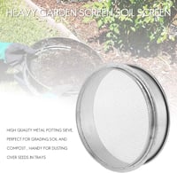 Woodpool Komposztáló Szita 20 cm - Rozsdamentes Acél Talajszűrő, Strapabíró Kertészeti Rosta, Ezüst Színű, 5 cm Mély 5