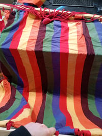 SONGMICS GDC22W viseća mreža s 2 jastuka, površina za ležanje 210 x 150 cm, nosivost 300 kg, šarena — Bez jastuka (stanje: vidi 2. sliku) 2