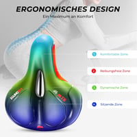 YOUNGDO ergonomikus gél kerékpár nyereg, lélegző férfi női bicikli nyereg - red 11
