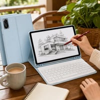 Tabletes alkotókészlet: aktív érintőceruza + levehető AZERTY Bluetooth billentyűzettok 1