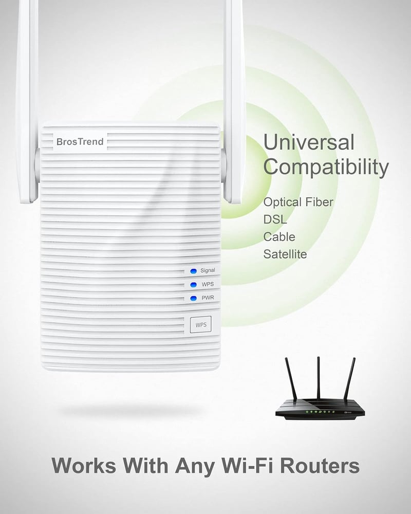 BrosTrend AC1200 Dual Band WiFi Adapter USB 3.0 - Vezeték Nélküli Hálózati Vevő PC és Laptop Számára, Nagy Hatótávolságú Antennával