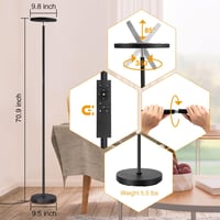 OUTON LED Állólámpa 30W - Folyamatosan Szabályozható Fényerő, 3 Színhőmérséklet, Távirányító, Érintésvezérlés, USB Töltőport, Modern Dizájn 6