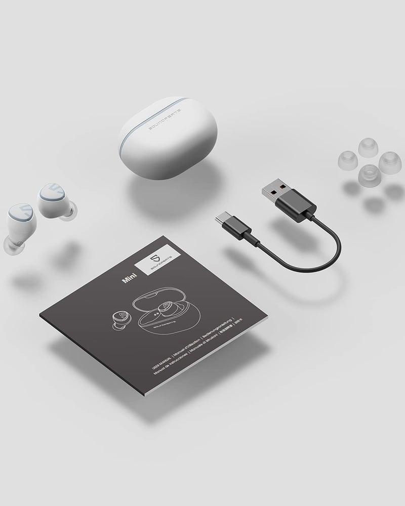 SoundPEATS zajszűrős mini Bluetooth fülhallgató, 20 órás üzemidő, fekete