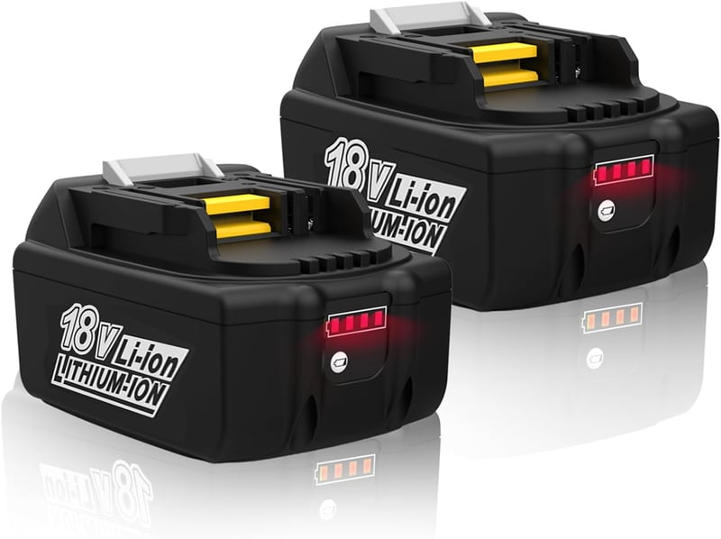 Energup 18V 8000mAh Li-ion Akkumulátor Csomag (2db) - Kompatibilis Makita BL1860B BL1850 BL1840 BL1830 Szerszámokkal - LED Töltésjelzővel