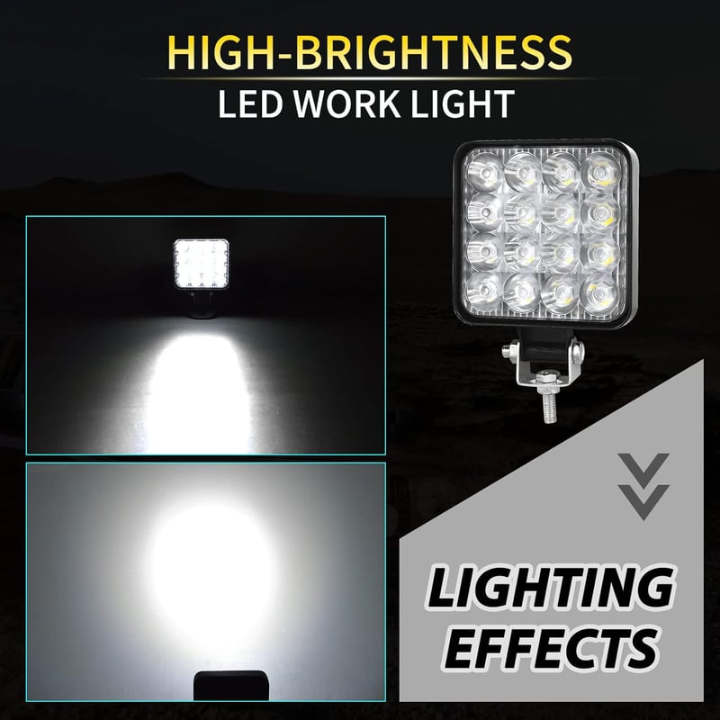 RIGIDON 10 db-os 48W LED Munkalámpa Szett - 3,3" Mini Spotlámpák Terepjáróhoz, SUV, ATV, Traktor, 4x4 Járművekhez, 6000K Fehér Fény, Vízálló