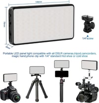 Ulanzi 200 LED videólámpa 5000mAh akkuval, állítható színhőmérséklettel, DSLR-kompatibilis 4