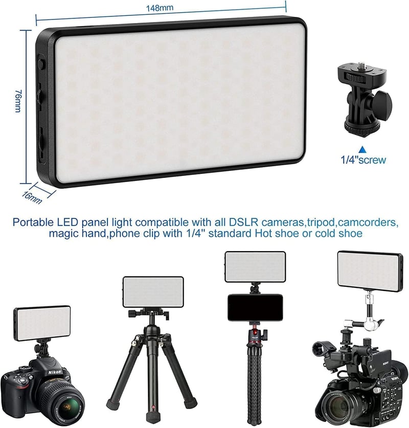 Ulanzi 200 LED videólámpa 5000mAh akkuval, állítható színhőmérséklettel, DSLR-kompatibilis