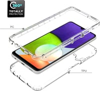 Samsung Galaxy A22 4G Átlátszó Védőtok és Edzett Üveg Fólia Szett 2
