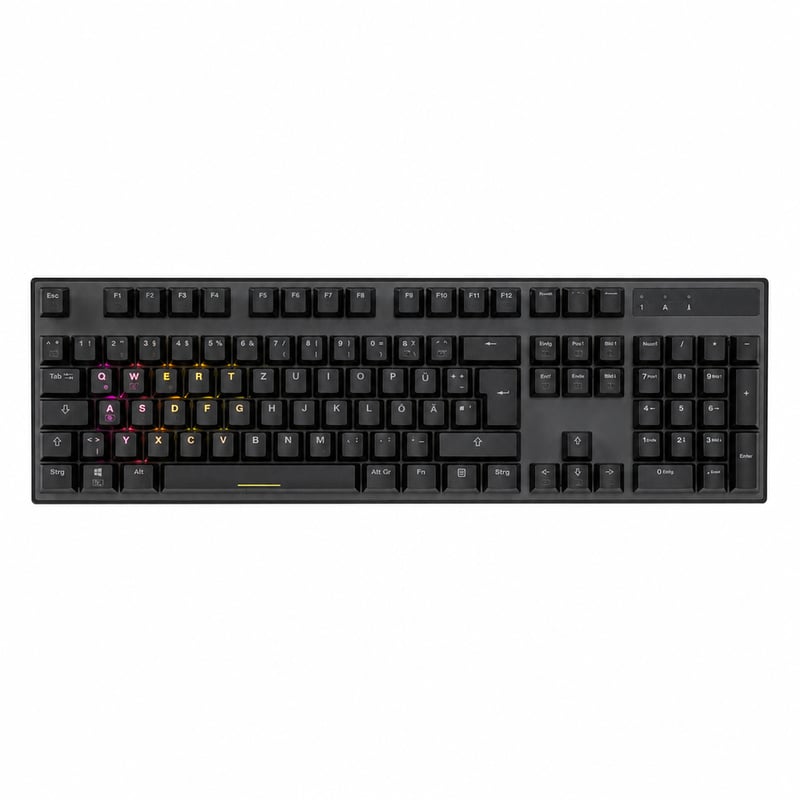 Mechanická herná klávesnica Sharkoon Skiller SGK20, Huano — chybná, na náhradné diely: RGB podsvietenie svieti len čiastočne (stav: pozri 2. obrázok)