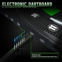 CyeeLife Elektronikus Darts Tábla LCD Kijelzővel - 34 Játék, 355 Variáció, Német Hangvezérléssel - 12 Puha Nyíl, 24 Toll, 50 Hegy, USB Töltő 4