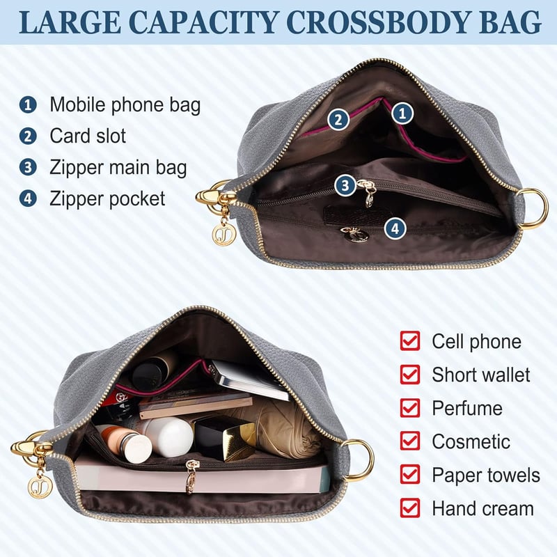 JUYANO Női Kis Méretű Válltáska - PU Bőr Crossbody Táska Állítható Pánttal és Kártyatartóval