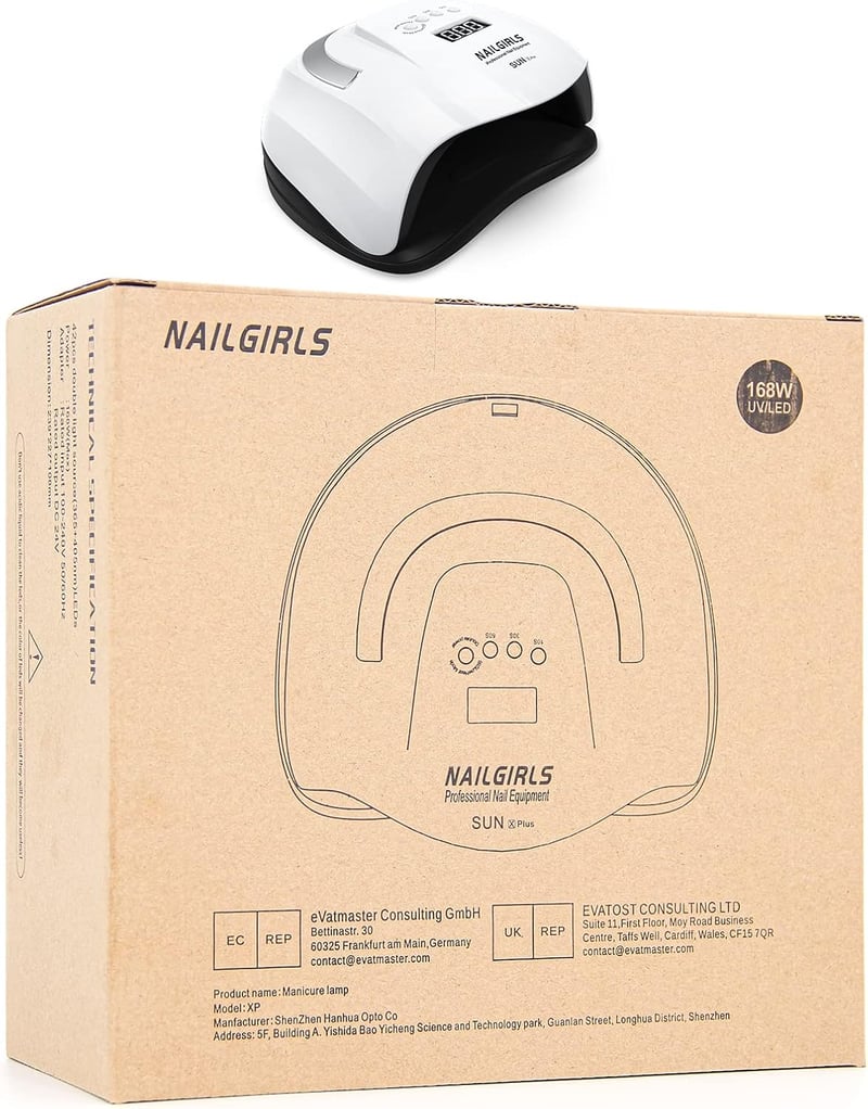 NAILGIRLS 168W-os UV LED Műköröm Lámpa, 4 Időzítővel és LCD Kijelzővel