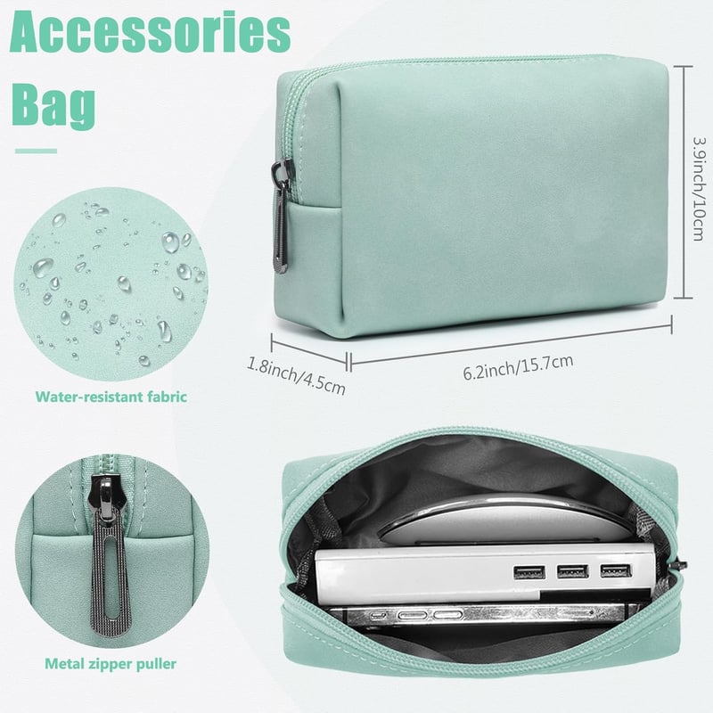Geantă pentru laptop HYZUO de 13 inchi cu suport, compatibilă cu MacBook Air M2 M1 Pro, verde mentă