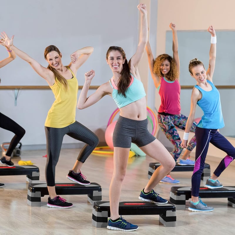 ACTIVE FOREVER Állítható magasságú aerobic step pad, 78x30 cm, fekete-szürke