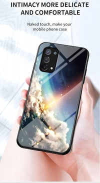 Oppo A74 5G Kék Csillagos Védőtok - Színátmenetes Üveg és TPU 4
