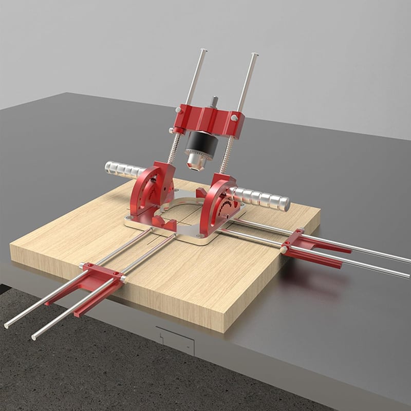 CEIEVER Fúróállvány Tokmánnyal - 0-60° Állítható Szögű Fúrósegéd Elektromos Fúrókhoz és Csavarozókhoz, Alumínium Ötvözet, Mélységütközővel