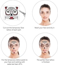 Halloween Szett: Fejpánt és Arc Tetoválás Strasszokkal - Unisex 6