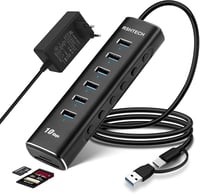 RSHTECH 8 portos USB 3.2 Hub SD/TF kártyaolvasóval, tápegységgel 1