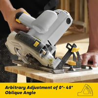 Enventor 1200W Körfűrész Vezetősínnel - 185mm Átmérőjű Fűrészlappal, 2 Pengével (24T+40T), 5800 RPM, Lézeres Vezetővel, Fa, Fém és Csempe Vá 4