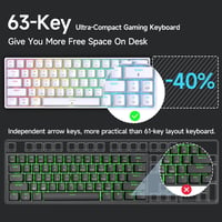 TMKB T63 Wireless Mechanikus Gamer Billentyűzet 60% RGB Háttérvilágítás Bluetooth 2