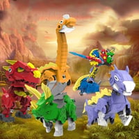 XUEXUE 6 în 1 Jucărie Robot Dinozaur Transformabil, 8 cm, pentru Copii de 6+ Ani 2