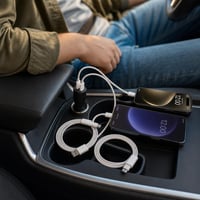 Pachet încărcare auto: 2 cabluri USB-A la USB-C (1m + 2m) + încărcător auto dual 42W 1