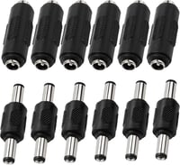 KUOQIY 12 db 5.5 x 2.1 mm DC Csatlakozó Készlet - Apa-Apa és Anya-Anya Adapterek CCTV Kamerákhoz, Autós Monitorokhoz 1