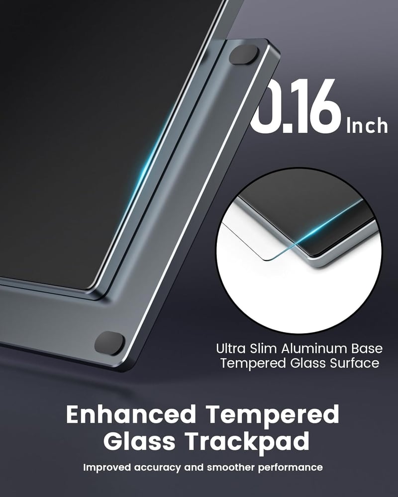 seenda Érintőpad Mac és Windows Rendszerekhez - Precíziós Fém Trackpad Multi-Touch Vezérléssel, Vezetékes Touchpad MacBook/PC/Laptop Eszközö