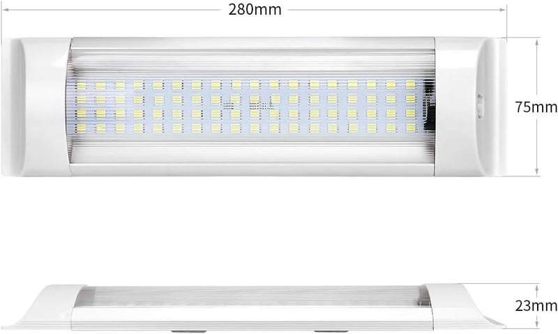 Suparee 12V-os LED lámpa, 6000K fehér, kapcsolóval - lakóautóba, hajóba, teherautóba (2db)