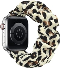 Apple Watch szíj - Fekete leopárd mintás, elasztikus, S méret (Ultra/1-7/SE) 2