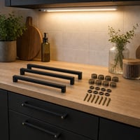 Set za uređenje namještaja: 6x ručkica + 8x brončane kapice + 80 cm LED svjetlo 1