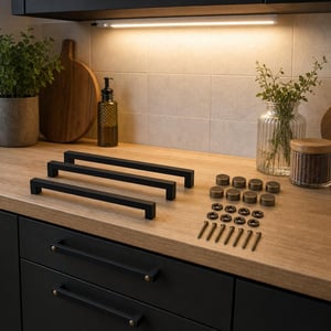 Set za uređenje namještaja: 6x ručkica + 8x brončane kapice + 80 cm LED svjetlo